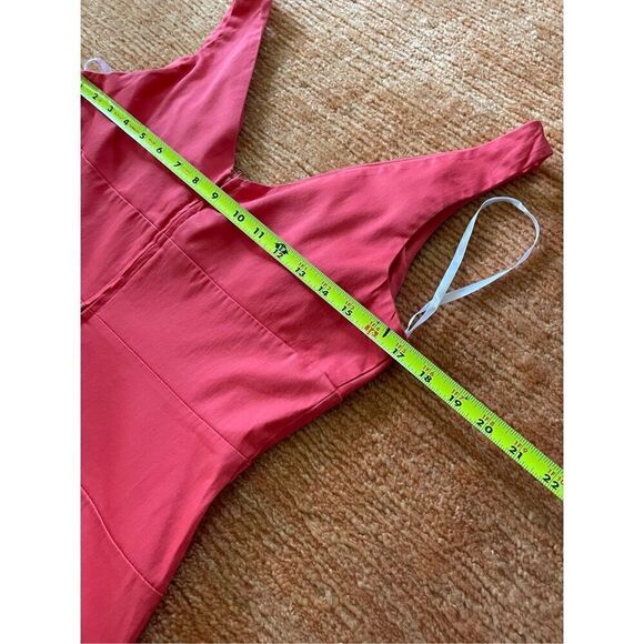 B.SMART Dress Coral V Neck Sleeveless Zip Stretch Size 16 - Picture 5 of 7